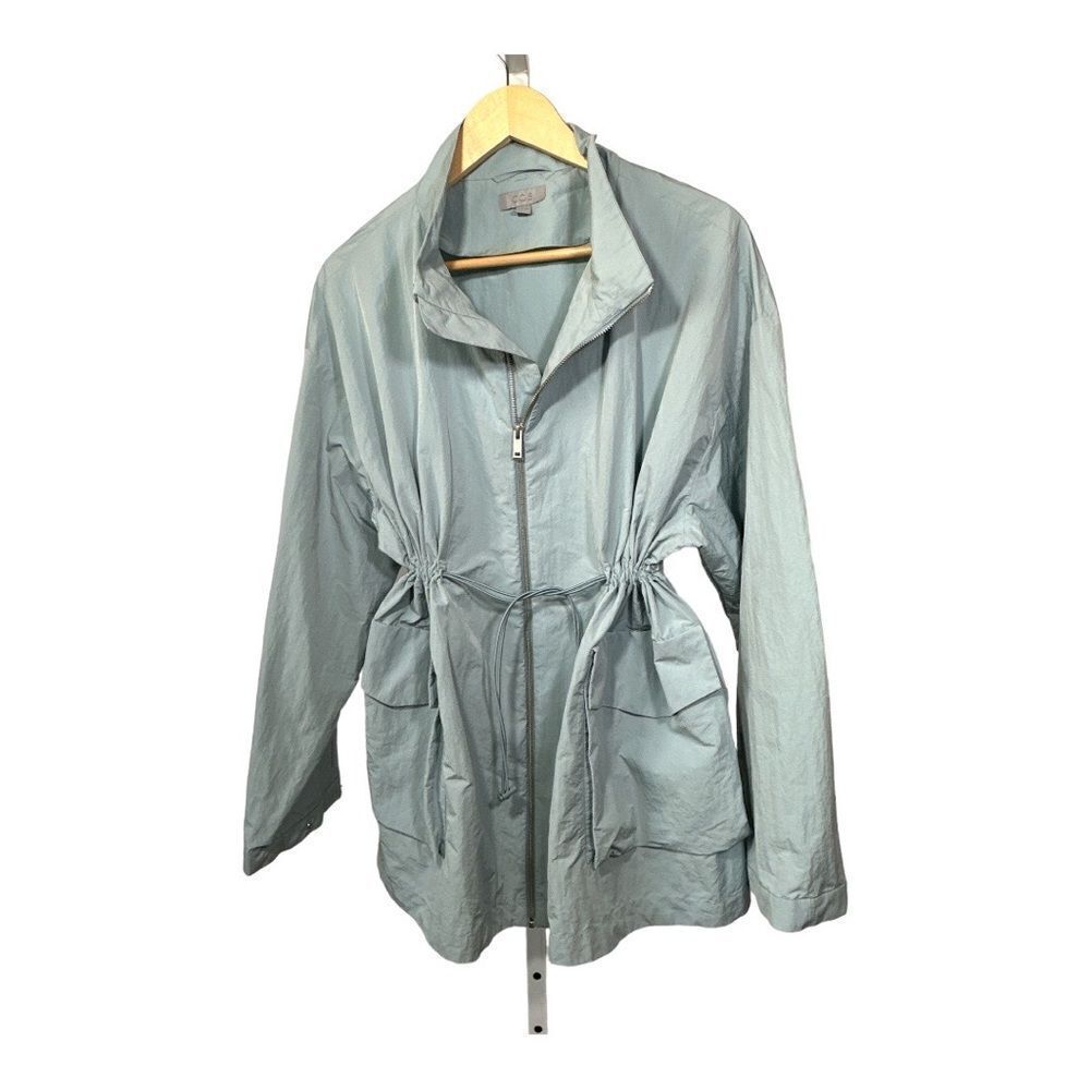 COS Women’s Lightweight Zip Front Adjustable Waist Jacket Green Size Large
